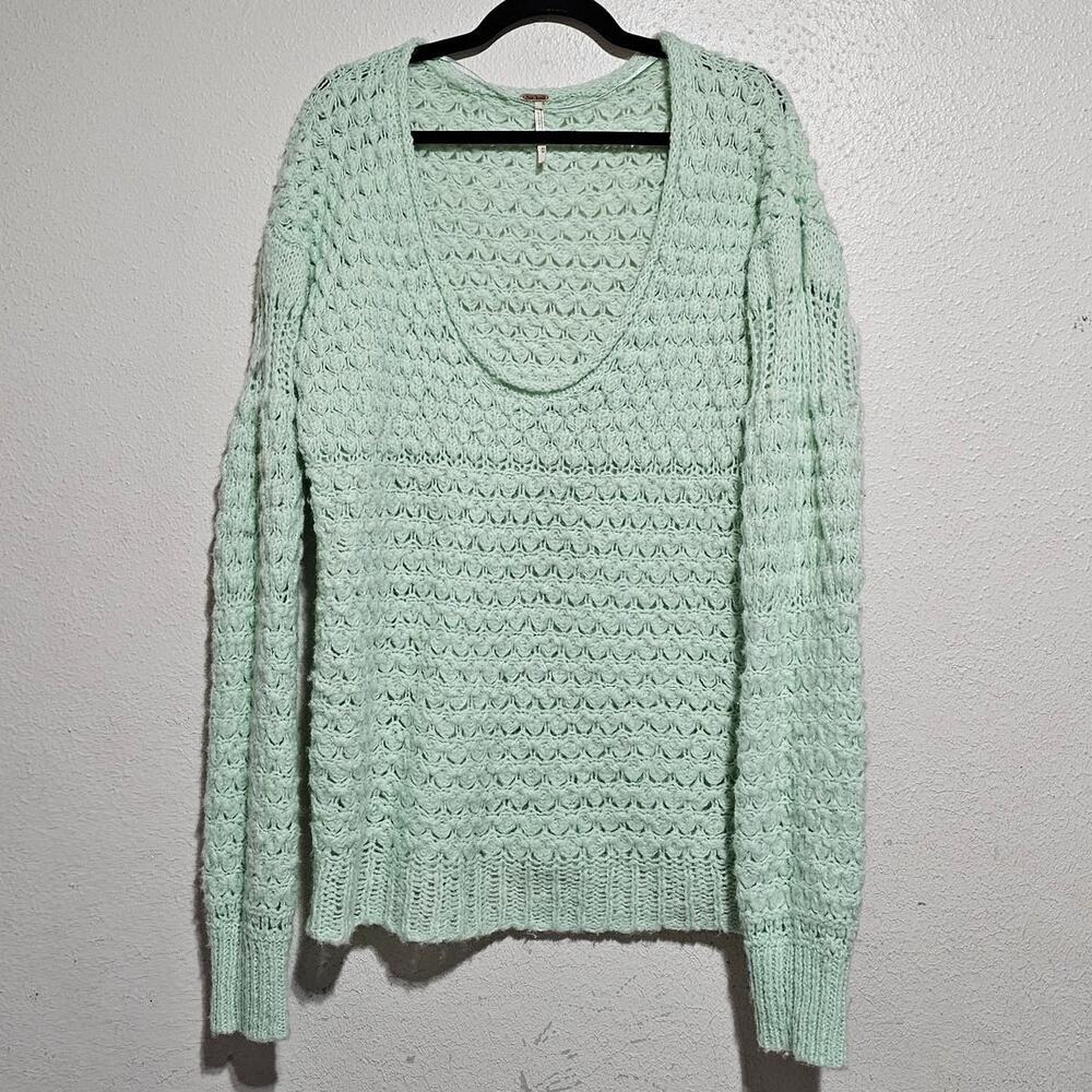 Free people Crashing Waves Sea Mist Sweater Women Medium wool blend